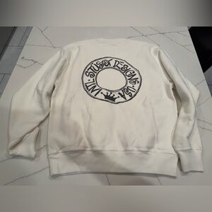 Stussy White Crewneck with Black Logo